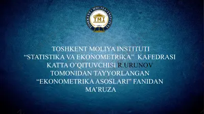 ekonometrika asoslari — PPTX