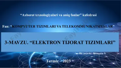elektron tijorat — PPTX