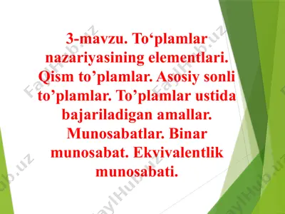 to'plamlar nazariyasi — PPTX