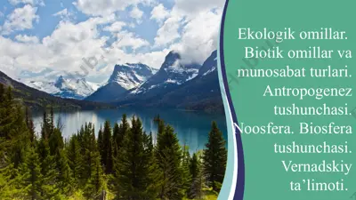 ekologik omillar — PPTX