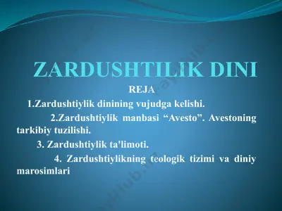 zardushtilik dini — PPTX