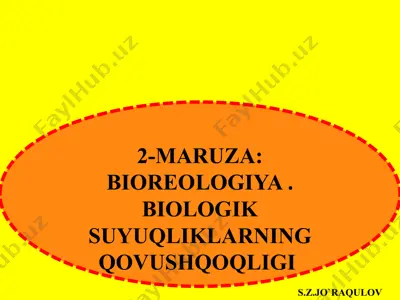 bioreologiya: biologik suyuqlikning qovushqoqligi — PPTX
