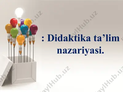 didaktika ta’lim nazariyasi — PPTX