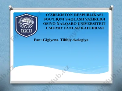 ovqatdan zaharlanishlar va ularning profilaktikasi — PPTX