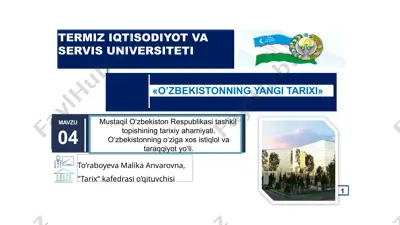 o‘zbekistonning yangi tarixi — PPTX