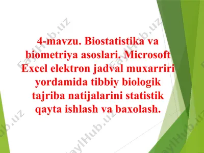 biostatistika va biometriya asoslari — PPTX