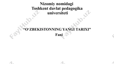"o‘zbekistonning yangi tarixi" — PPTX