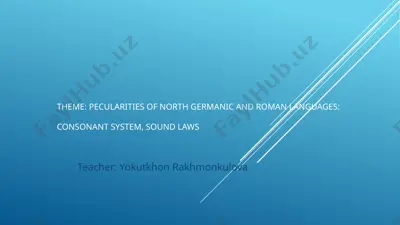 pecularities of north germanic and roman languages — PPTX