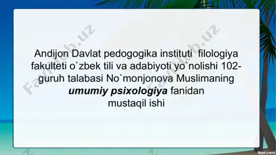 yetuklik va keksalik davri psixologiyasi — PPTX