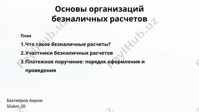 основы организаций безналичных расчетов — PPTX