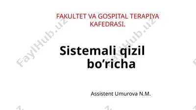 sistemali qizil bo’richa — PPTX