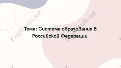 система образования в российской федерации — PPTX