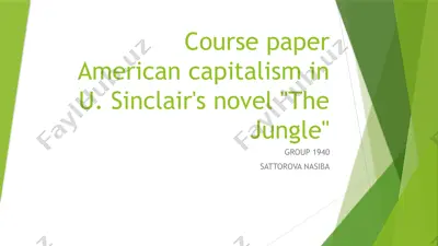 american capitalism in u. sinclair's novel "the jungle" — PPTX