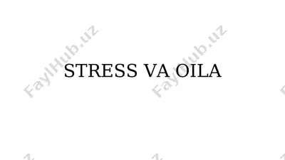 stress va oila — PPTX