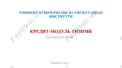 kredit-modul tizimi — PPTX