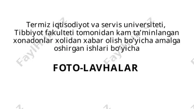 kam ta’minlangan xonadonlar xabar olish bo‘yicha amalga oshirgan ishlari — PPTX
