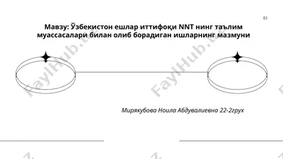 ўзбекистон ёшлар иттифоқи nnt нинг таълим муассасалари билан олиб борадиган ишларнинг мазмуни — PPTX