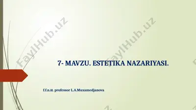 estetika nazariyasi — PPTX