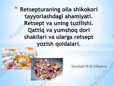 farmakologiya tibbiyotning asosiy fanlari — PPTX