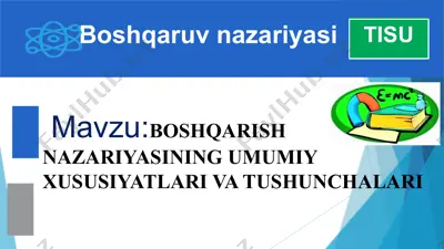 bоshqarish nazariyasi — PPTX