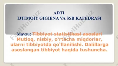 tibbiyot statistikasi — PPTX