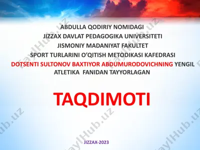 yengil atletika mashqlarini o'tkazishga oid ko'rsatmalar — PPTX