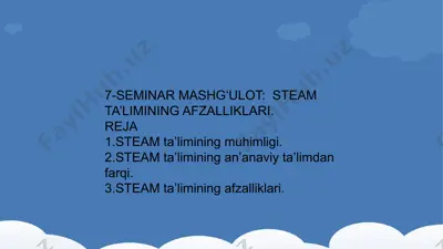 steam ta’limining afzalliklari — PPTX