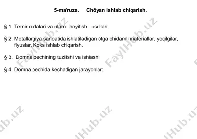 temir rudalari va ularni boyitish usullari — PPT