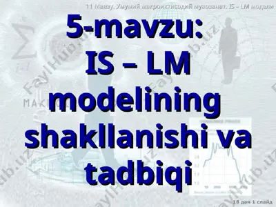 is – lm modelining  shakllanishi va tadbiqi — PPT