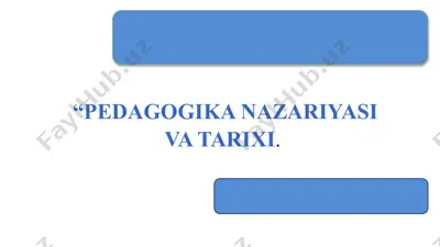 pedagogika nazariyasi — PPTX