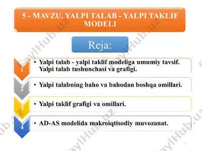 yalpi talab –yalpi taklif (ad-as) modeli — PPT