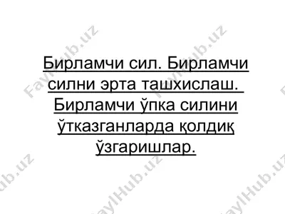 birloq sili va uni er sharnama — PPT