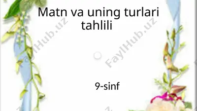 matn va uning turlari tahlili — PPTX