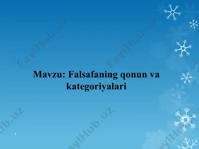 falsafaning qonun va kategoriyalari — PPTX