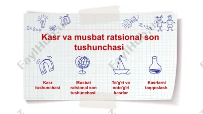 kasr va musbat ratsional son tushunchasi — PPTX