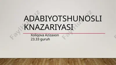 aris totelning "poetika" asari tahlili — PPTX