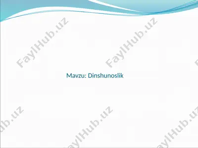 dinshunoslik — PPTX