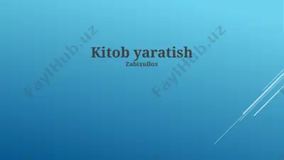 kitob yaratish — PPTX