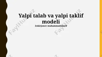 yalpi talab va yalpi taklif modeli — PPTX