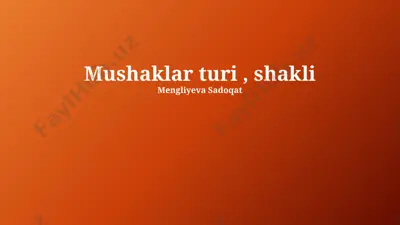 mushaklar turi, shakli — PPTX