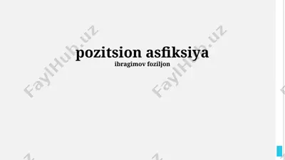 holat asfiksiyasining sabablari va xavf omillari — PPTX