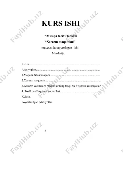 "xorazm maqomlari" — DOCX