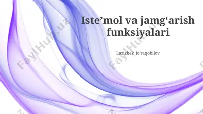 iste’mol va jamg‘arish funksiyalari — PPTX