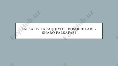 falsafiy taraqqiyoti bosqichlari - sharq falsafasi — PPTX