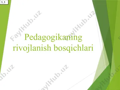 pedagogikaning rivojlanish bosqichlari — PPTX