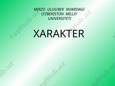 xarakter — PPT