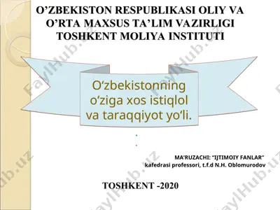 mustaqil taraqqiyotning dastlabki bozqichidagi muammolar — PPT