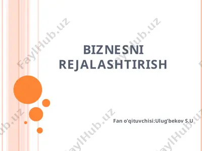 biznesni rejalashtirish — PPT