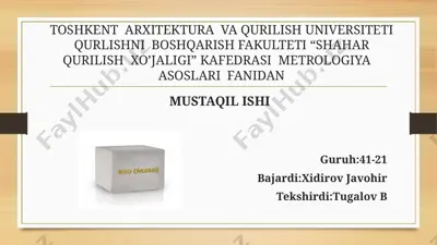beton mustahklamligini aniqlash usullari — PPT