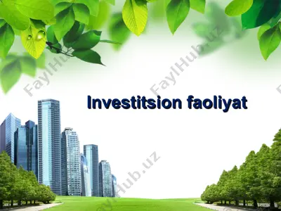 investitsion faoliyat — PPT